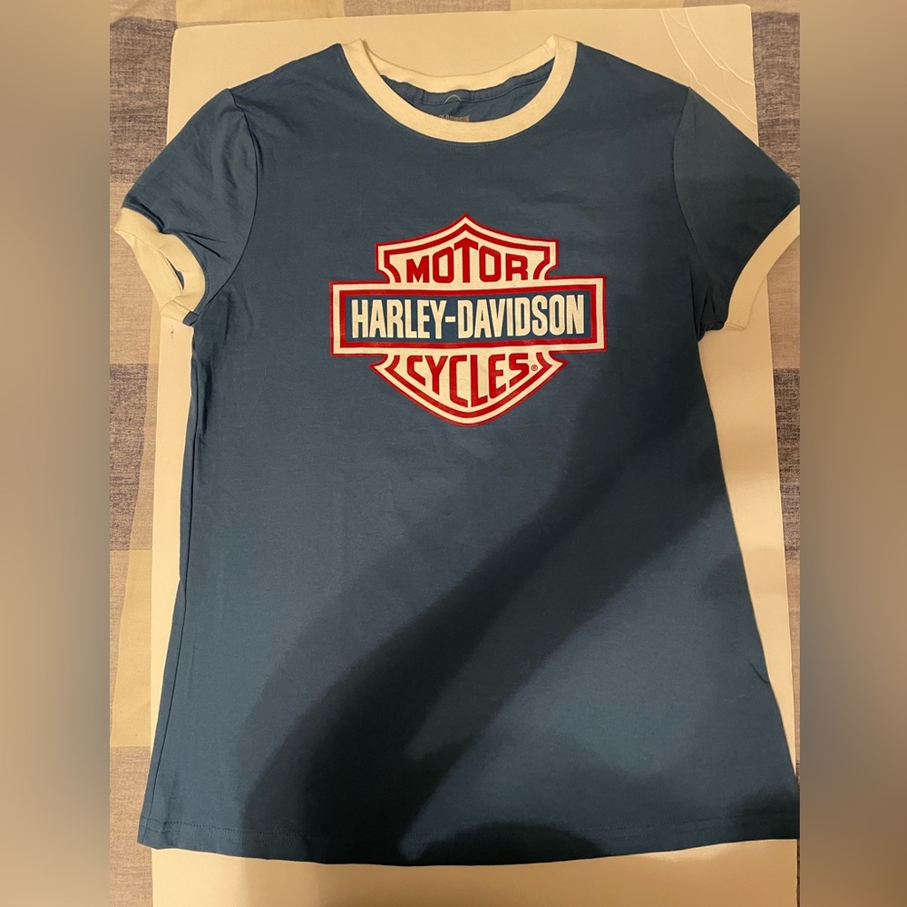 Harley-Davidson Women’s Blue/Red/White Summer Cotton Top Size Medium Cotton NEW